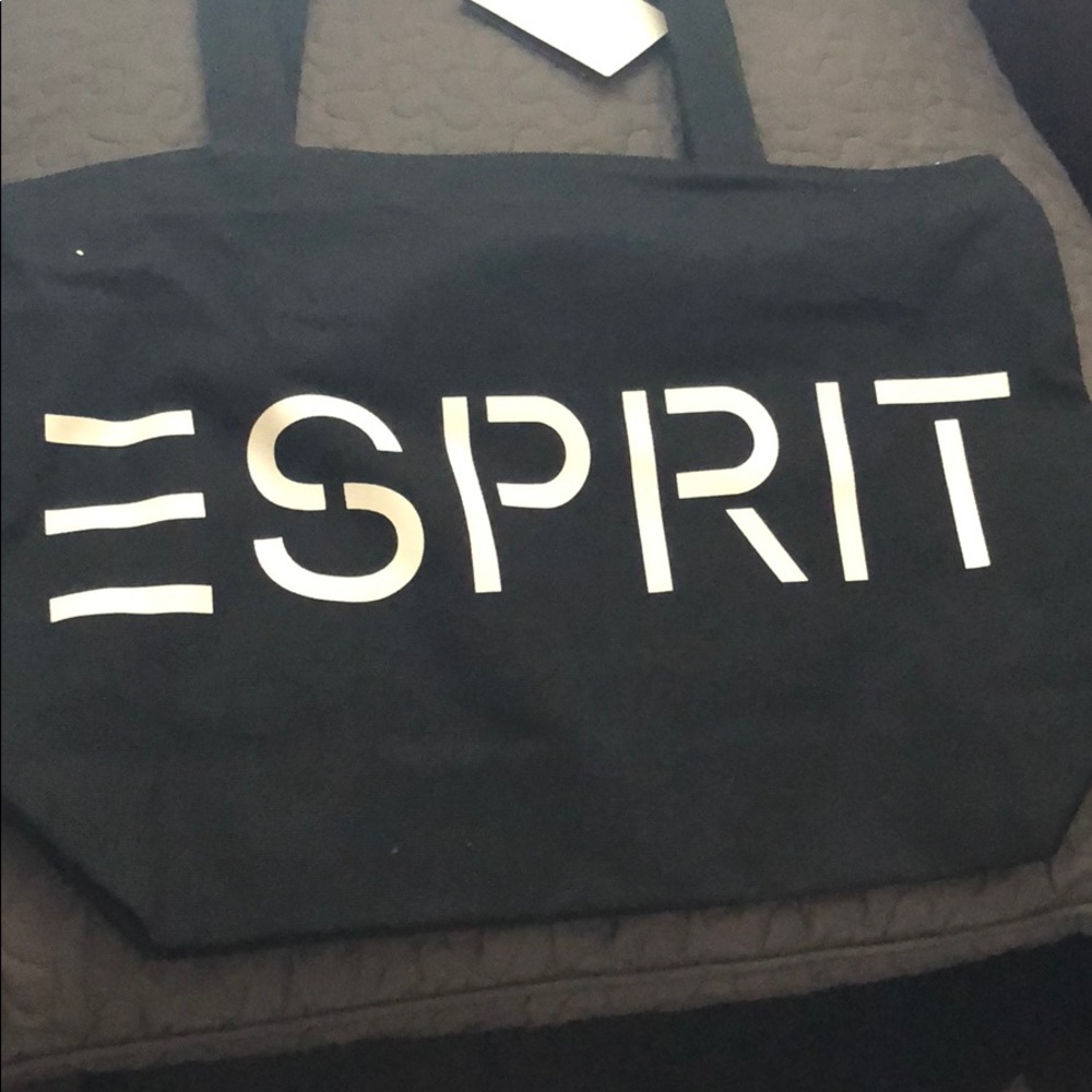 Esprit black camvas tote NWT